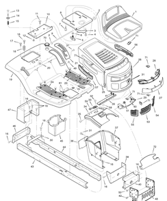 Chassis And Hood Diagram and Parts List for 7800298-405606X108D 2009 Briggs and Stratton Lawn Tractor